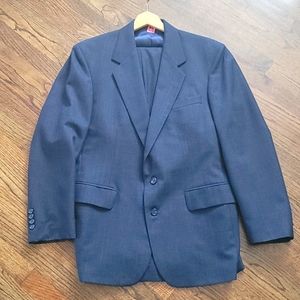 2pc men suit dark slate size 42
